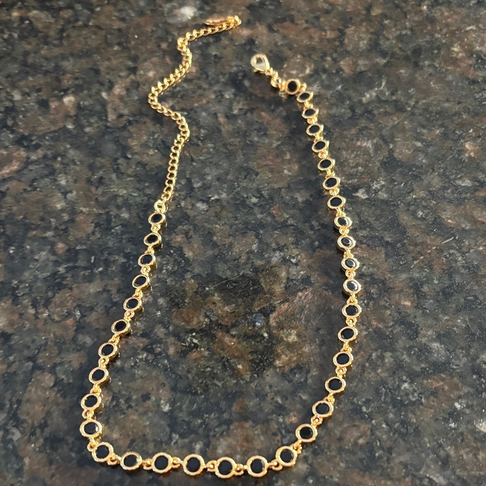 Ettika Gold and Black Circle Necklace